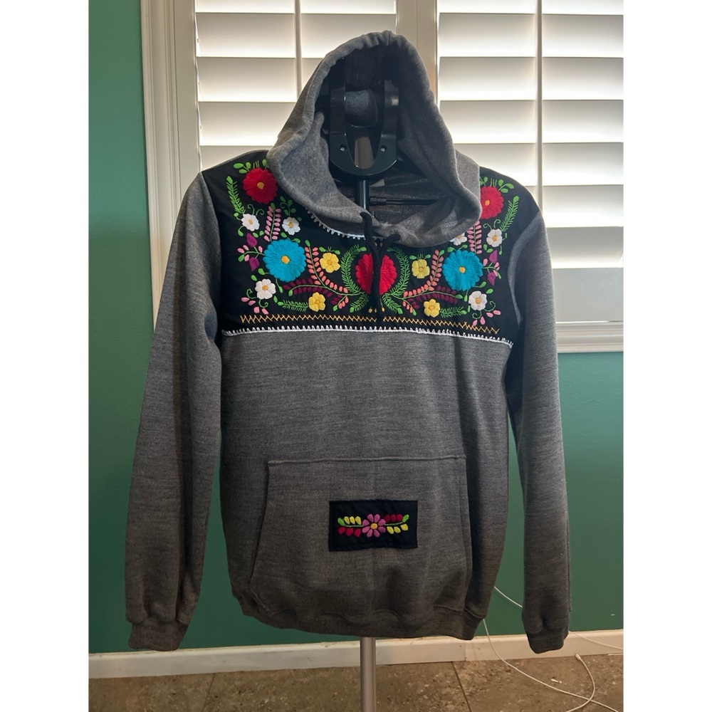 EUC Gray Embroidered Women's Sweater